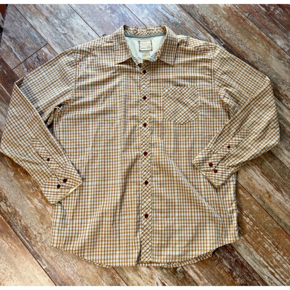 Horny Toad Mens L Plaid Shirt Long Sleeve Cotton Outdoor Hiking Toad&Co